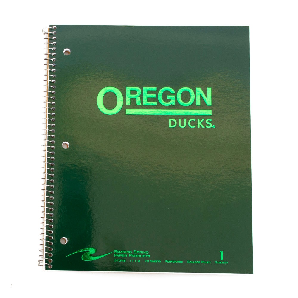 Ducks Spirit, Roaring Spring, Spiral 1-Subject, Art & School, 8.5"x11", 2025, Glass coat, Oregon Ducks design, 965889